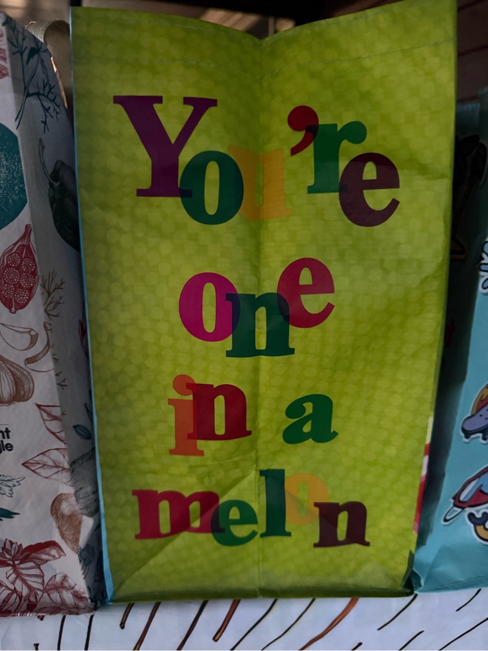 Bright Green 'You're One in a Melon' Gift Bag